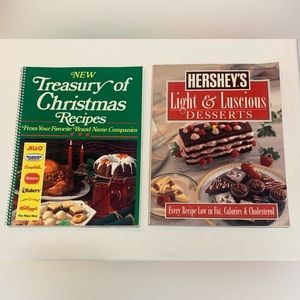 New Treasury of Christmas Recipes & Hersey’s Light & Luscious  (2) Books Total